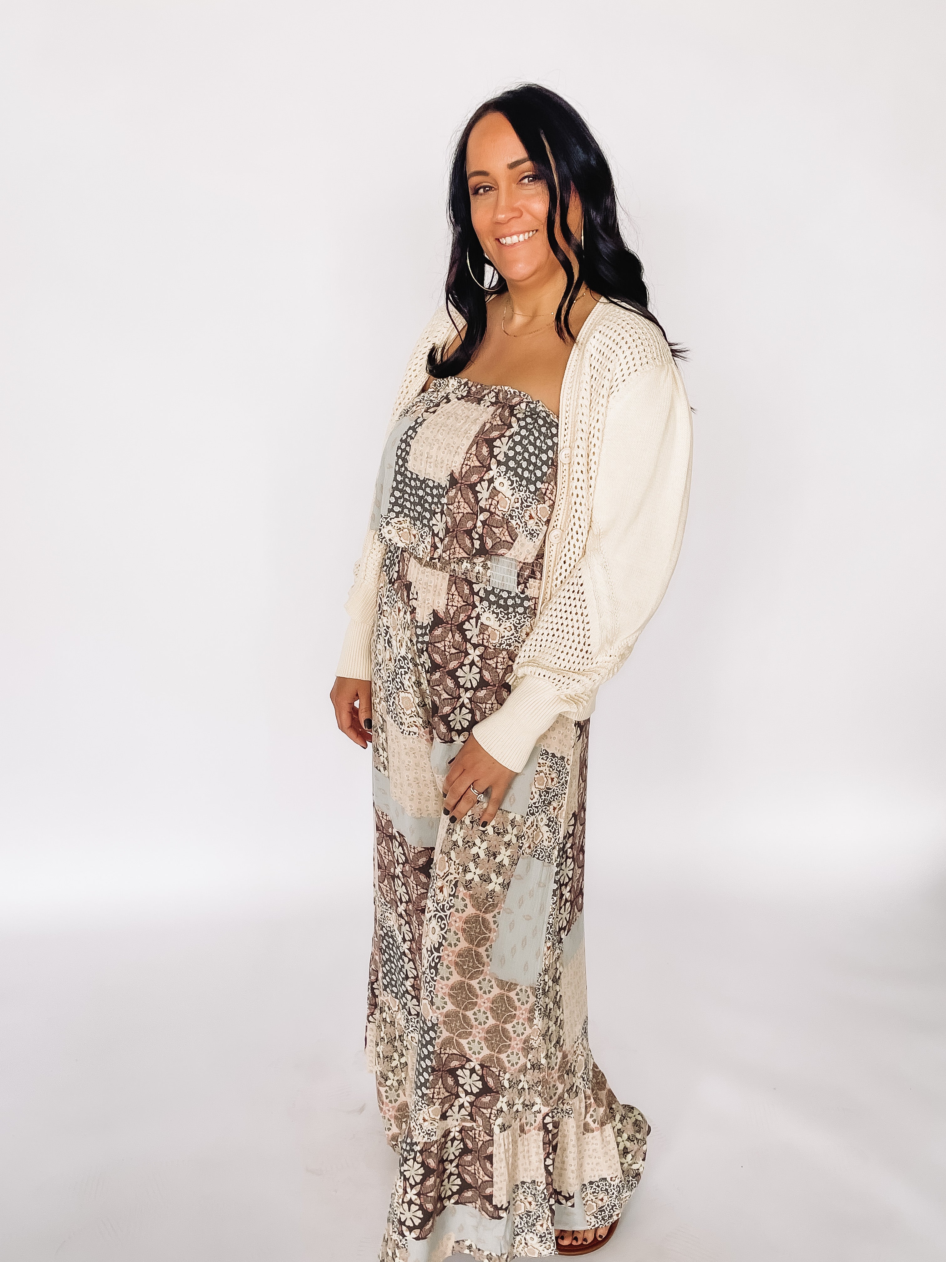 cream crocheted cardigan
