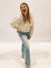 cream crocheted cardigan