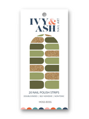 green and gold nail polish strips