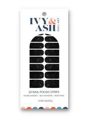 black shimmer nail polish strips