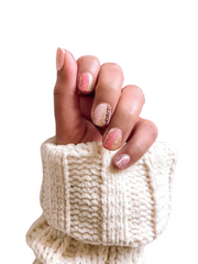 pink and gold nail polish