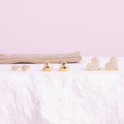 Heart Pave Stud Stack