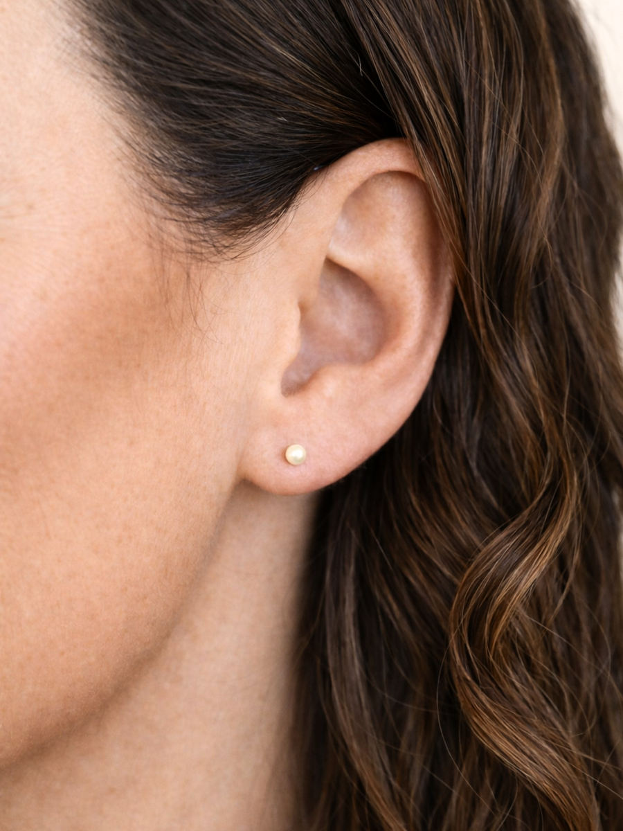 3mm flat back pearl studs