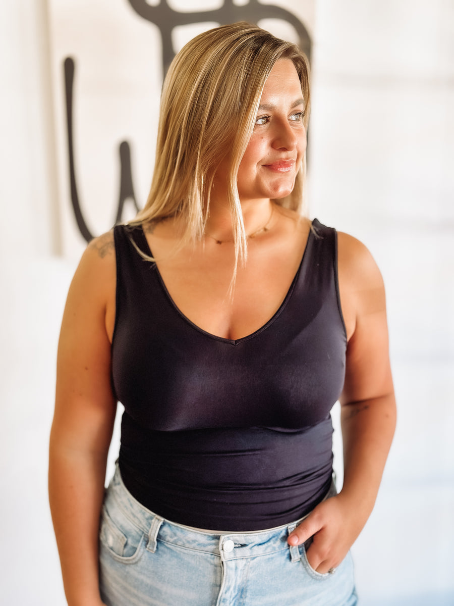 black tank top