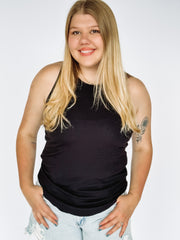 black ribbed tank
