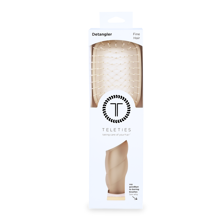 Teleties detangler for fine hair packaging on a white background