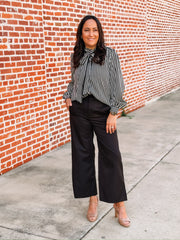 Black cropped dress pants 
