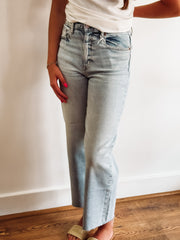 Lightwash cropped Daze Jean In the Pleaser Cut.
