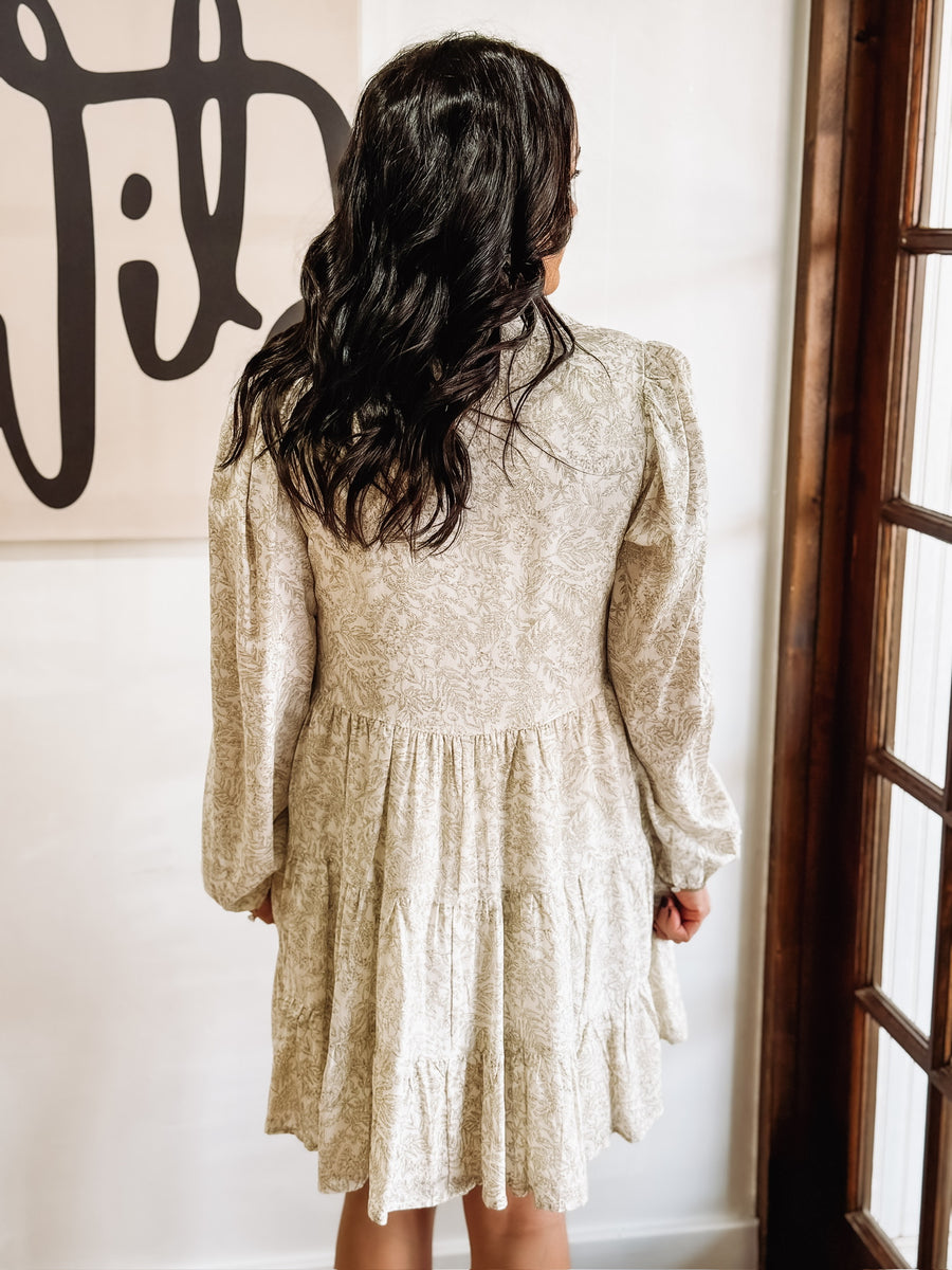 dainty floral mini dress Short Ivory White Floral Summer Dress with Puff Sleeve Ivory White / Large