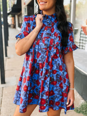 Bright Floral Babydoll Dress