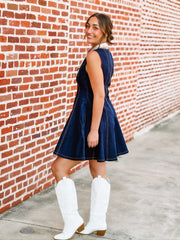 Fit and flare denim dress