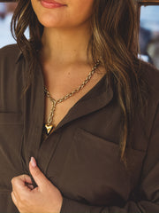 Adjustable old chain 3d heart pendant necklace