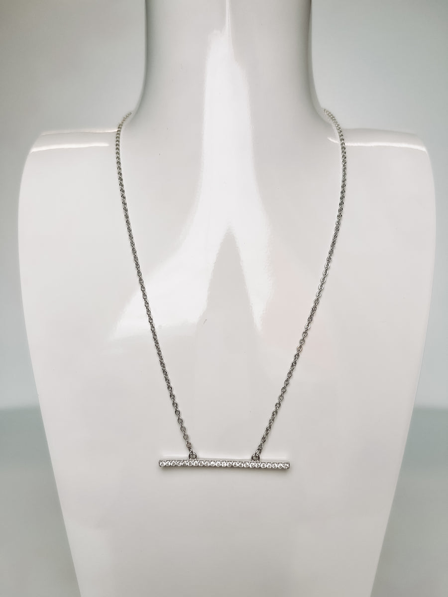 silver bar chain necklace