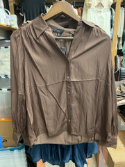 Ruffled Shoulder Long Sleeve Blouse