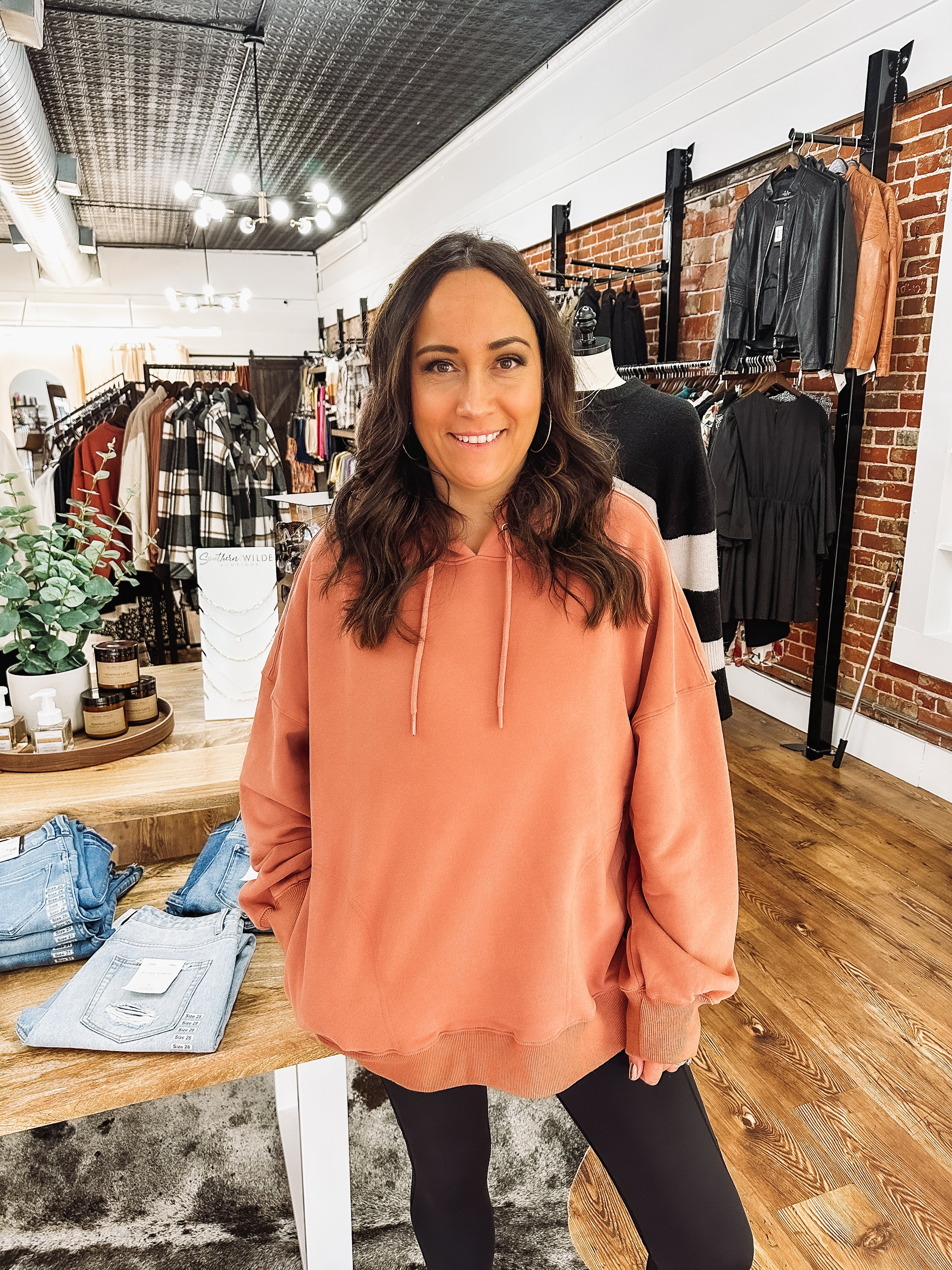 oversized red hoodie