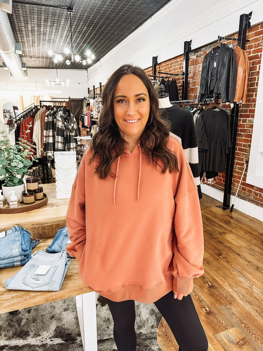 oversized red hoodie