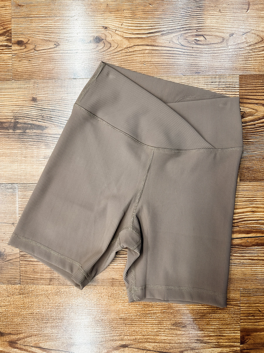 mocha biker shorts