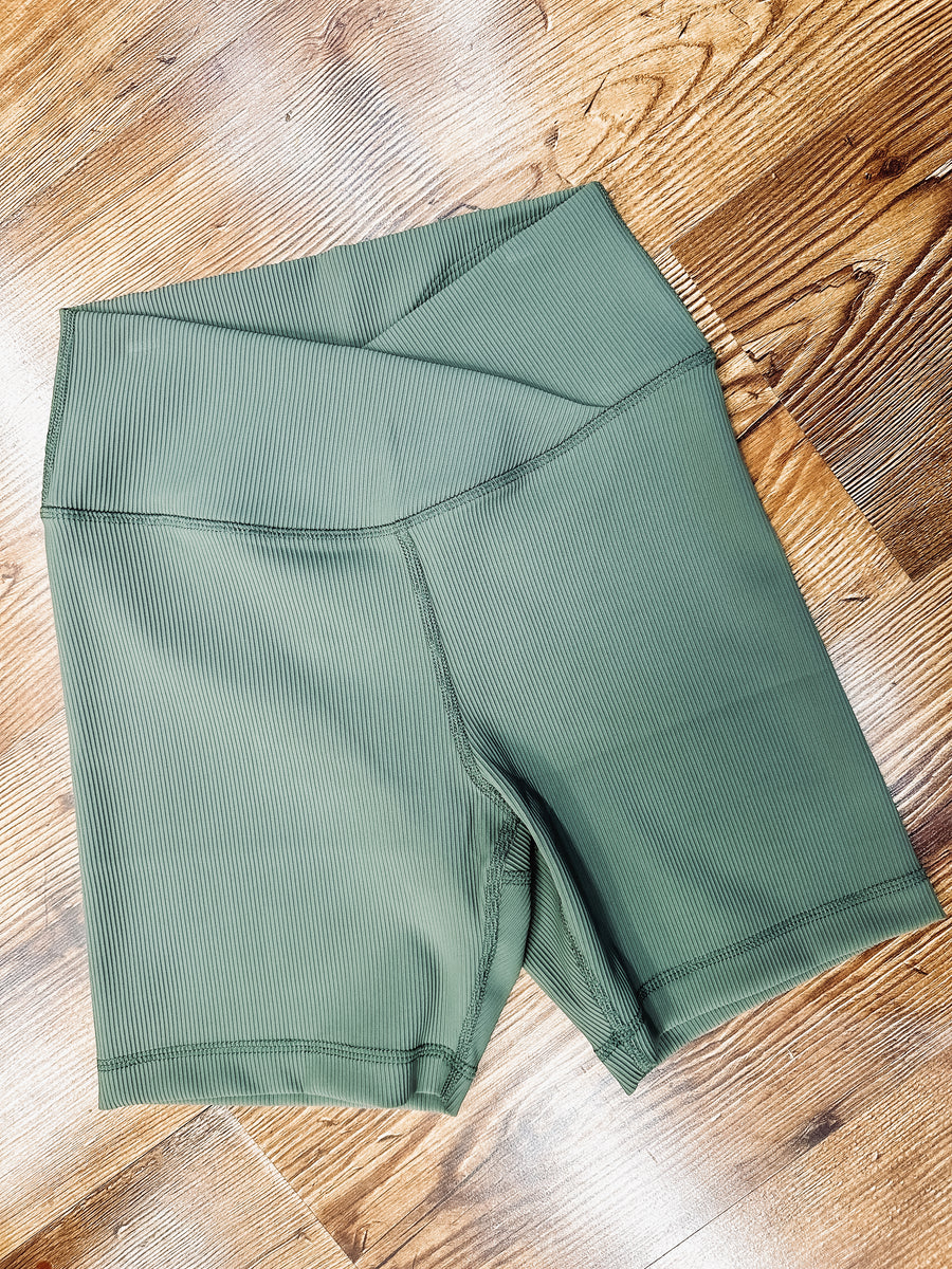 olive green biker short