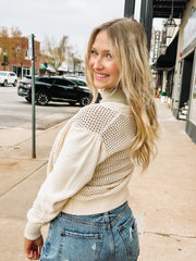 cream crocheted cardigan