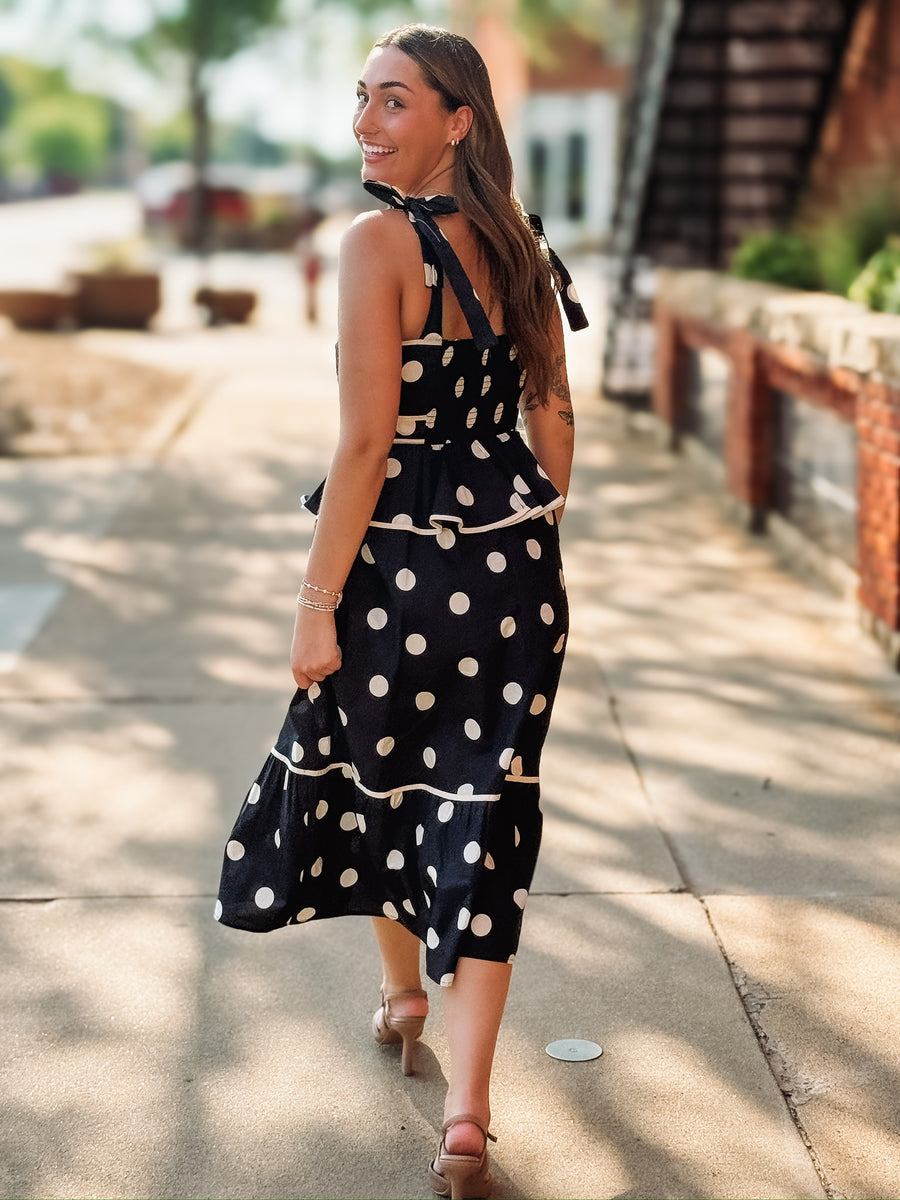 Tiered Polka Dot Maxi Dress