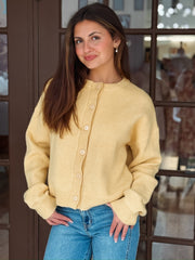Honey Yellow Button Up Cardigan