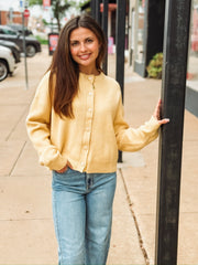 Honey Yellow Button Up Cardigan