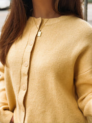 Honey Yellow Button Up Cardigan