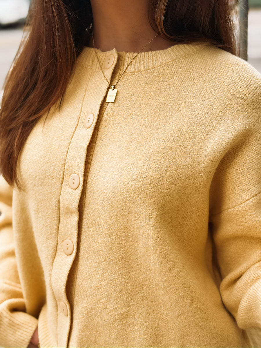 Honey Yellow Button Up Cardigan