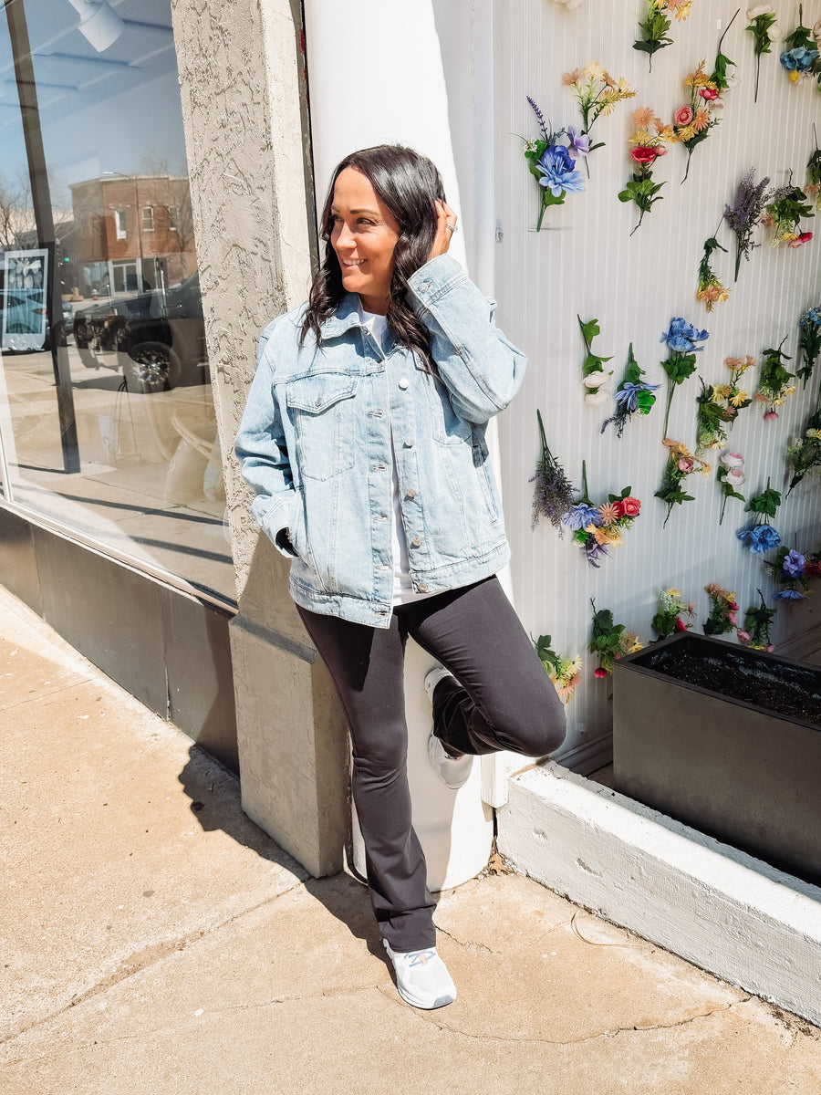 medium wash denim jacket