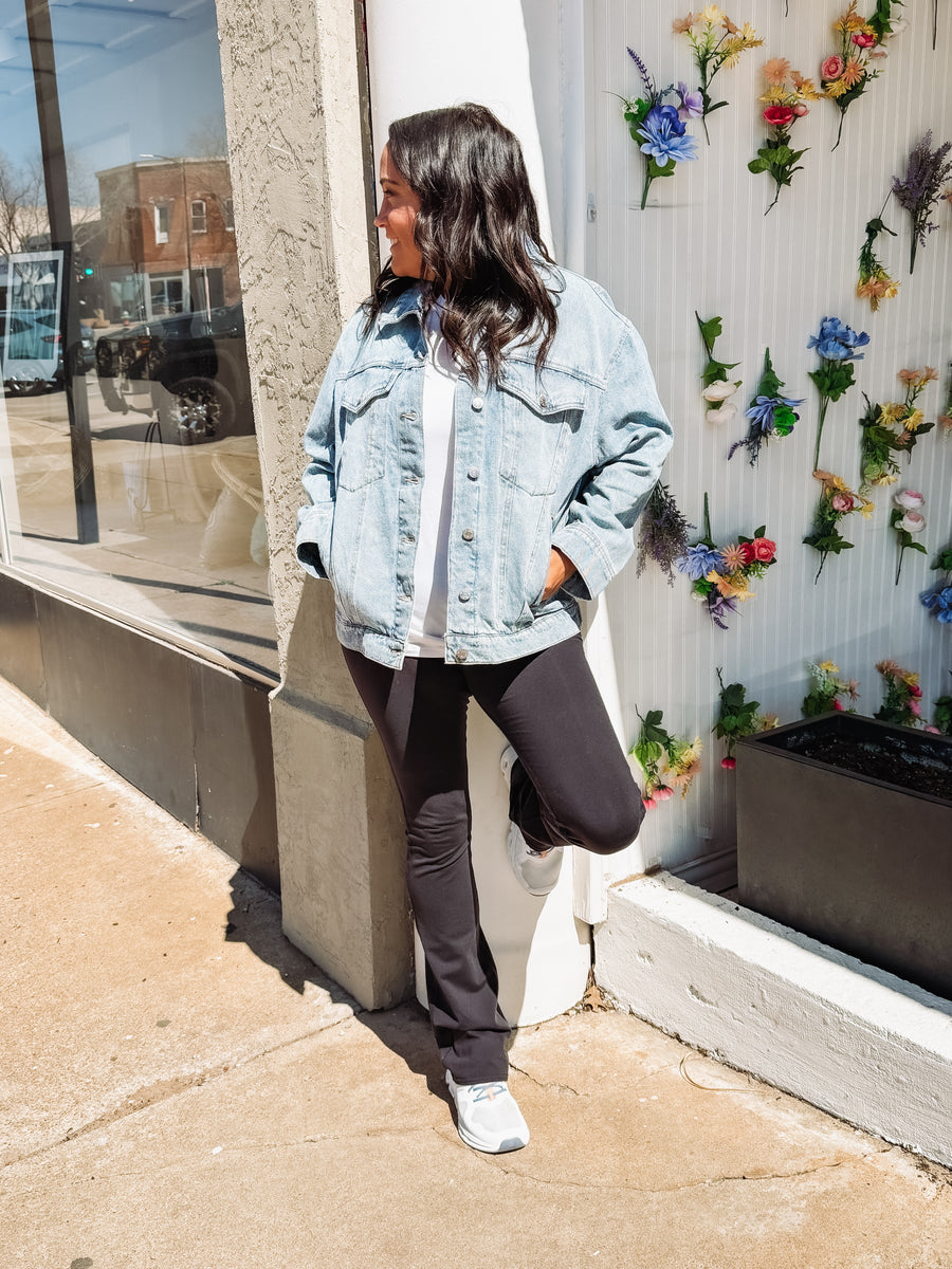 medium wash denim jacket