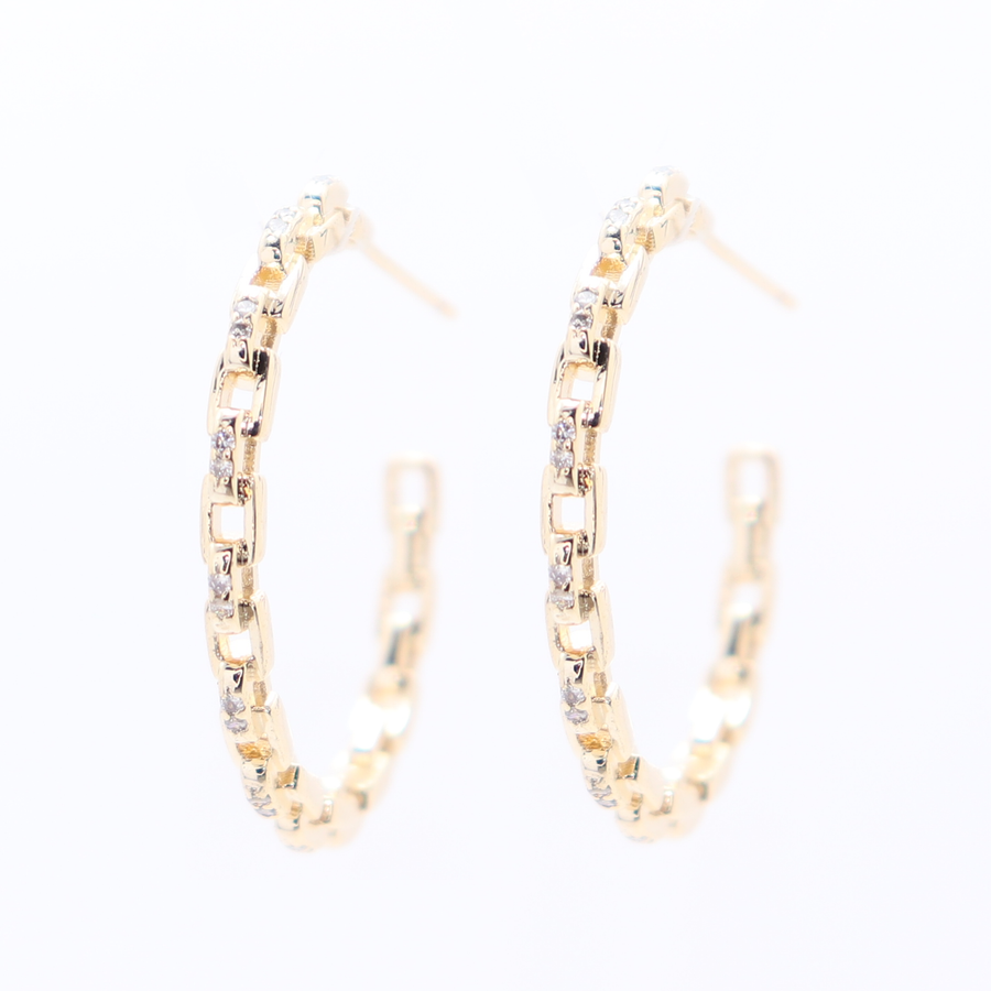 chain link hoop earrings