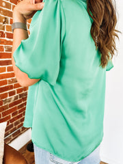 green blouse