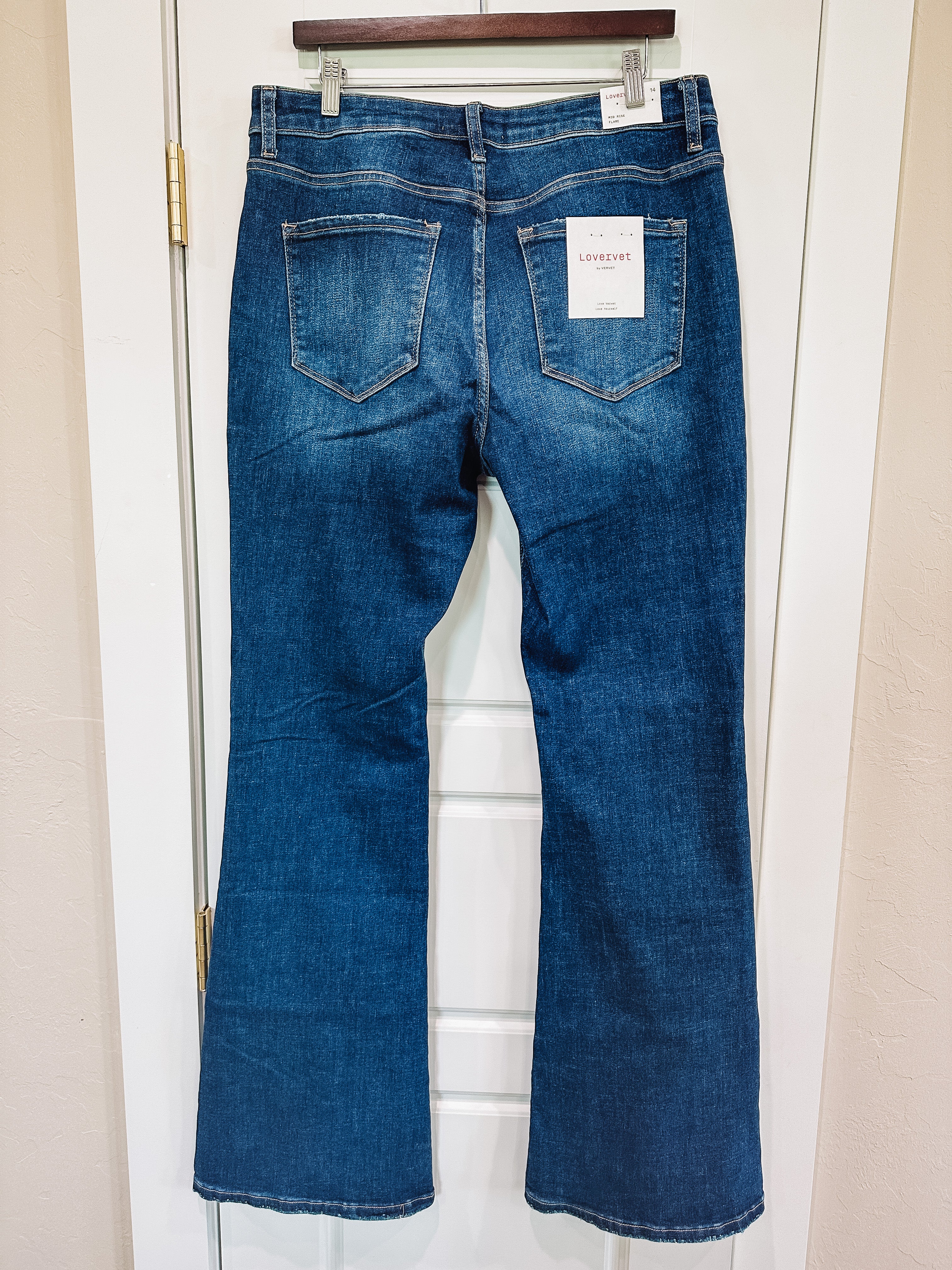 denim mid-rise flare jeans
