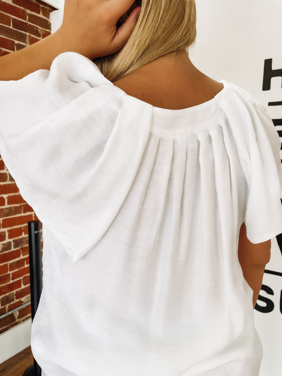 white linen blouse