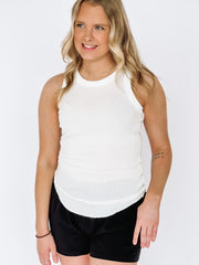white ribbed tank