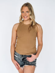 tan ribbed tank