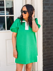 Green & Gold Detailed Dress