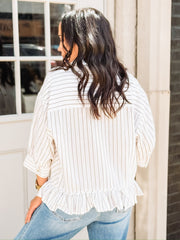 Brown Striped Button Up