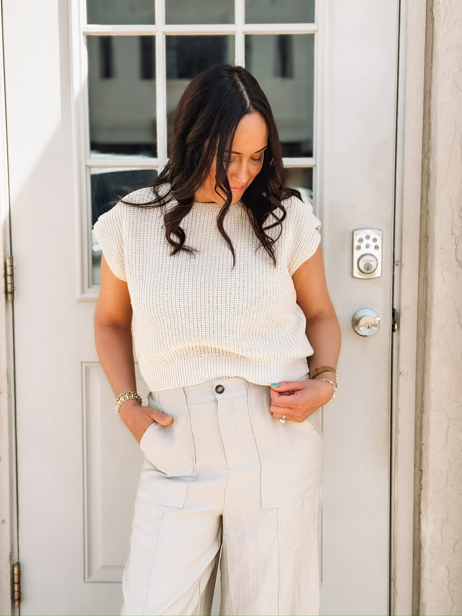Oatmeal Cropped Sweater
