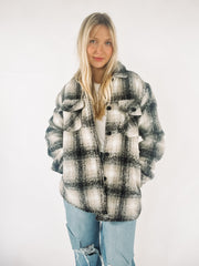 black and white plaid shacket