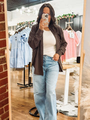 Dark Brown Button Up