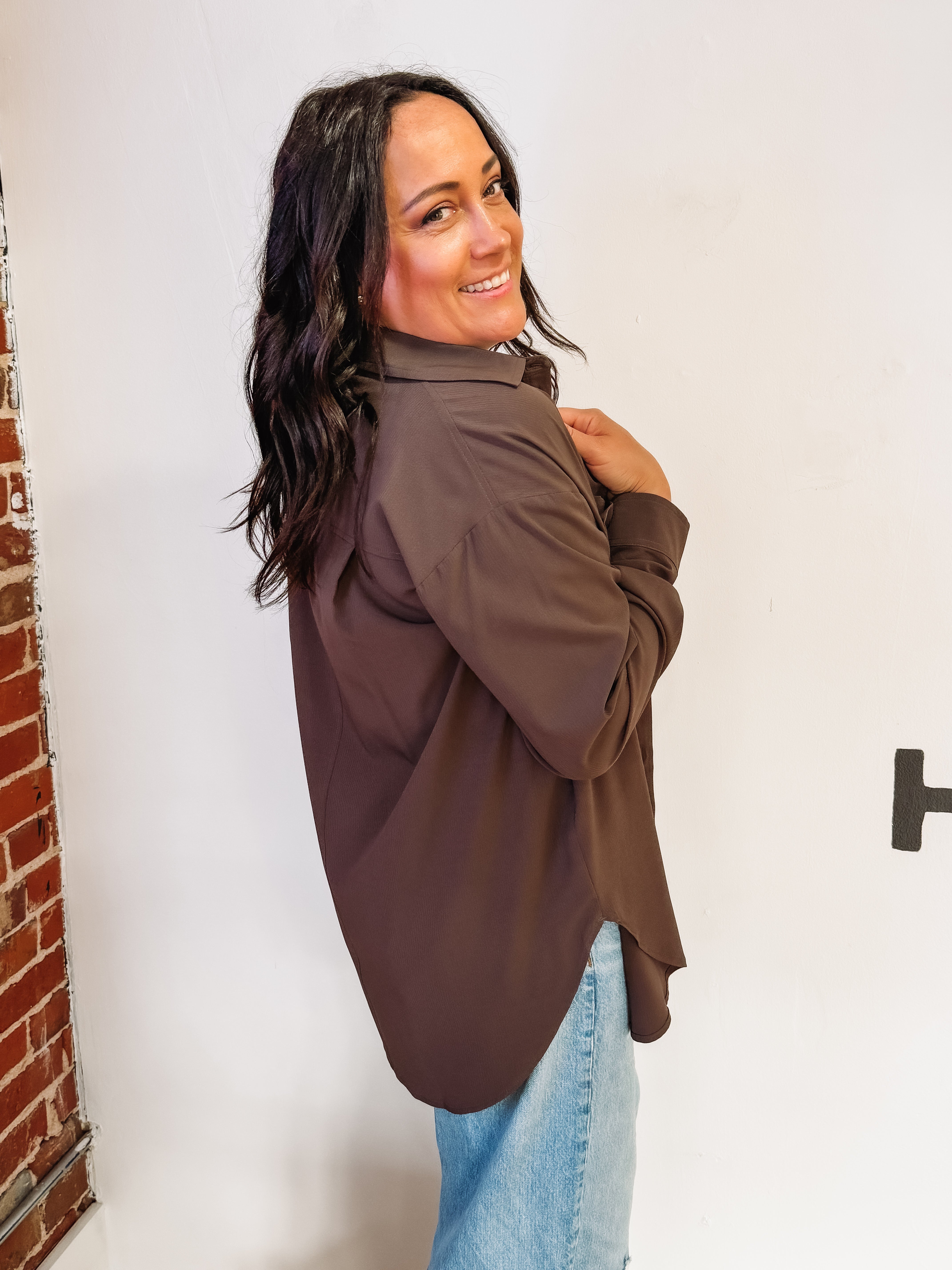 Dark Brown Button Up