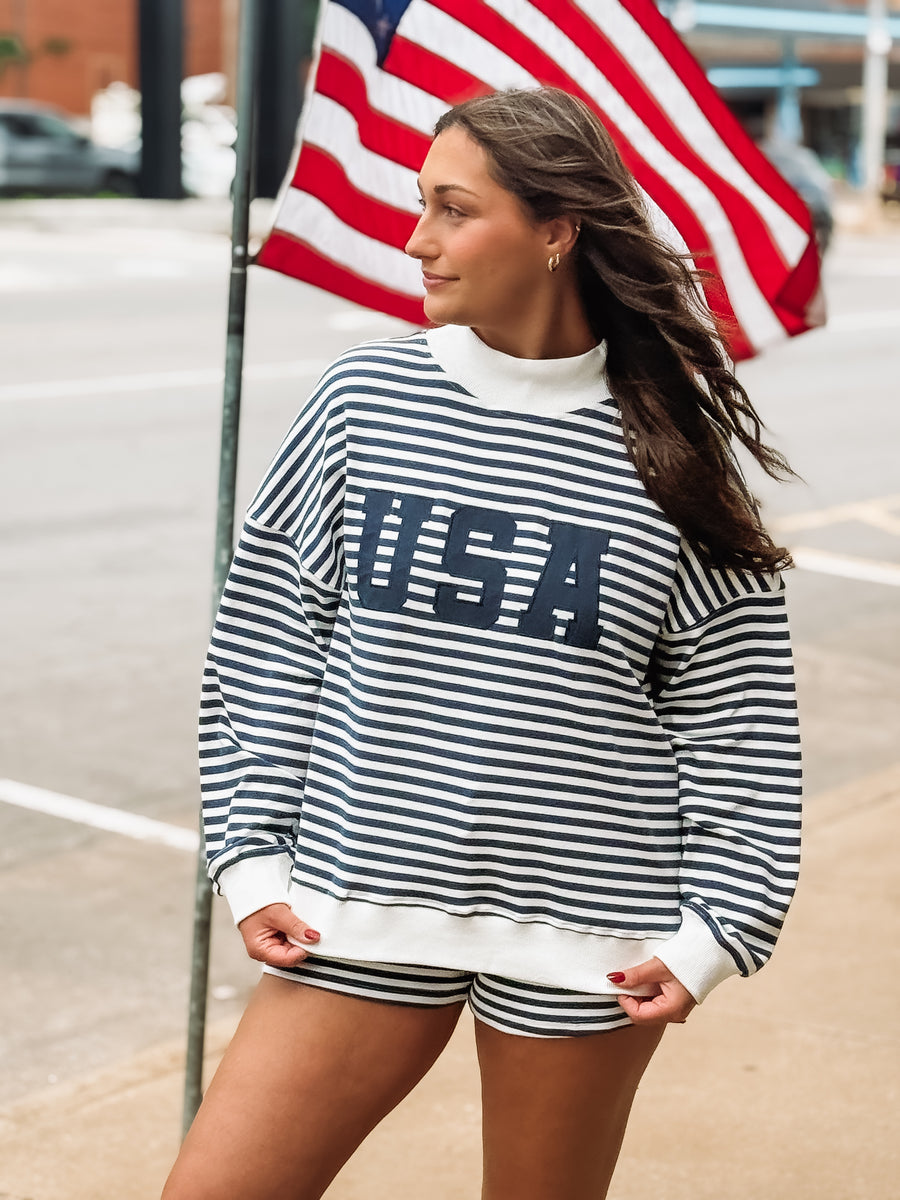 USA Striped Short Set