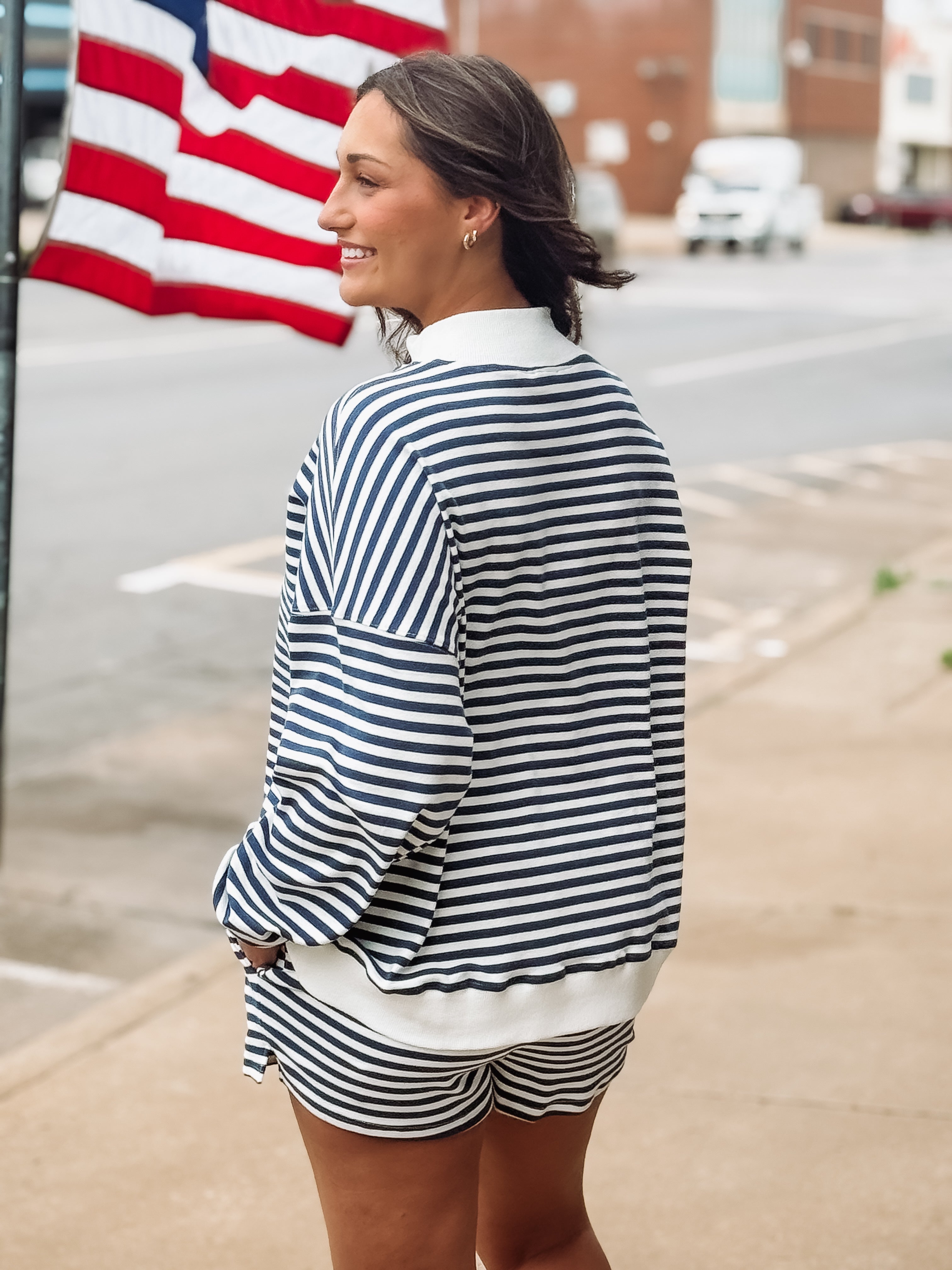 USA Striped Short Set