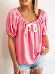 Rosy Ribbon Top