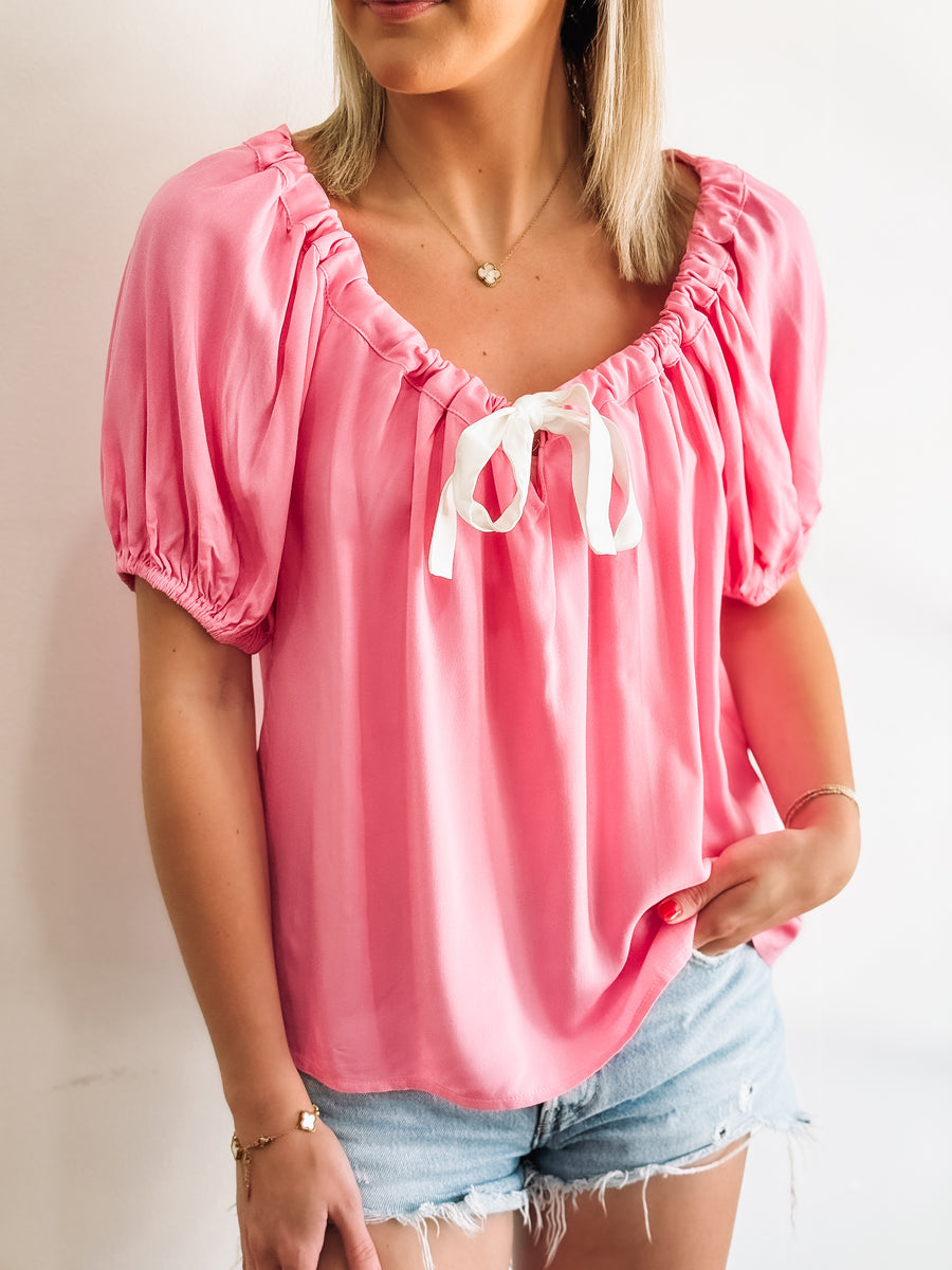 Rosy Ribbon Top