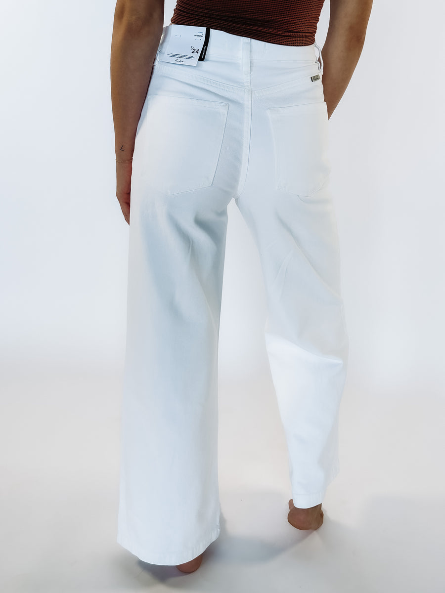 wide leg white jeans