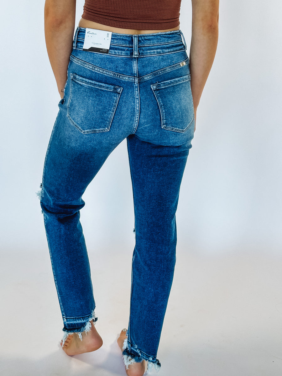 distressed skinny denim jeans