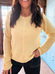 Yellow Scallop Detail Cardigan