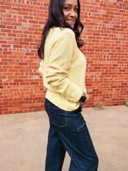 Yellow Scallop Detail Cardigan